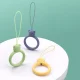 A Silicone Lanyard A Phone Bear Ring On A Finger Skyblue