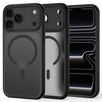 Tech-Protect MagCam MagSafe Case for iPhone 18 Pro Max / 17 Pro Max, Matte Black - Red
