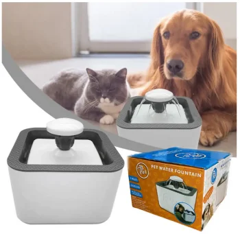 Automatic Pet Water Fountain for Cats and Dogs, White, 2.5L