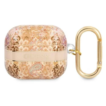 Guess Paisley Strap Collection Case for Apple AirPods 3, Gold