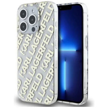 Karl Lagerfeld iPhone 15 Pro Max Case IML Fullover Logo, Gold