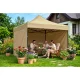Plonos Garden Pavilion with 3 Walls, 3x3m, Beige
