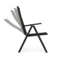 MultiGarden Folding Garden Chairs Set, 4 pcs, Steel, Black