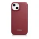 iCarer Leather Folio Case for iPhone 14 Plus with MagSafe, WMI14220715-RD, Red