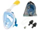 Foldable Full Face Snorkeling Mask, Blue, Size L/XL
