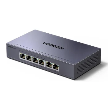 Ugreen CM753 6-Port 1Gb/s Ethernet Switch with PoE+ - Gray
