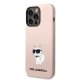 Apple iPhone 14 Pro Max 6.7\" Karl Lagerfeld Silicone Choupette Case Cover, Pink