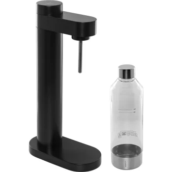 Stelton Brus Carbonator Soda Maker, Black Metallic