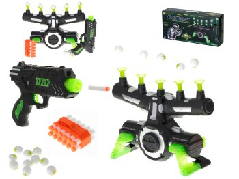 Dark Wars Shooting Game Glow-in-the-Dark Floating Target Gun Blaster Pistol Set