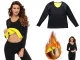 Women\'s Neoprene Fitness Long Sleeve Shirt, Black, XXL