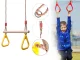 Wooden Garden Swing for Kids with Gymnastic Trapeze and Handles, Yellow