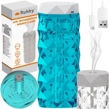 Ruhhy 00024625 Air Humidifier and Night Light 2in1, 400 ml, Transparent/White