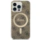 Guess iPhone 13 / 13 Pro Case 4G MagSafe, Brown