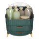 Cosmetic Organizer with Drawers and Lid, Green