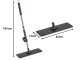 Flat Microfiber Floor Mop with Telescopic Handle and Rotating Head, Grey