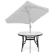 Multigarden Round Garden Table with Glass Top, 105 cm, Black