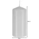 Iso Trade Pillar Candles, White, 10x5 cm, 8 pcs
