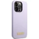 Guess iPhone 14 Pro Case Silicone Logo Plate MagSafe, Purple