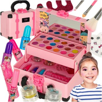 Kids Makeup & Nail Polish Set in Carry Case, pink