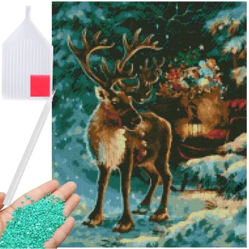 Diamond Embroidery Kit Christmas Reindeer 5D, 30x40 cm