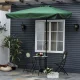 Multigarden SL-UM019 Rectangular Garden Parasol with Crank 200x140 cm, Green