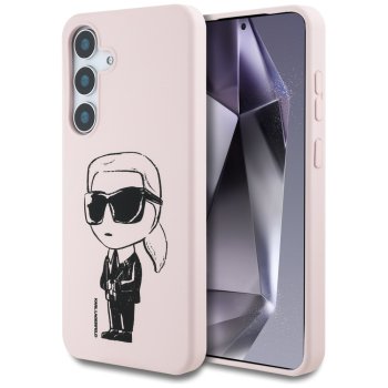 Karl Lagerfeld Silicone Graffiti Ikonik MagSafe vāciņš Samsung Galaxy S25, rozā