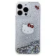 Hello Kitty iPhone 15 Pro Max Case Liquid Glitter Charms Kitty Head, Silver