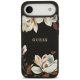 Guess Grained Flowers Classic Logo MagSafe Case for iPhone Air, Black
