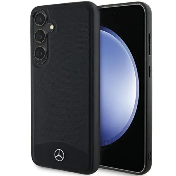 Mercedes Samsung Galaxy S24 Case Leather Textured & Plain MagSafe, Black