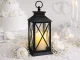 Decorative LED Lantern with Battery Candle, 28 x 14 x 14 cm, Black