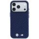 BMW M Carbon Metal Logo MagSafe Case for iPhone 17 Pro Max / 18 Pro Max - Navy Blue