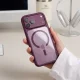 Tech-Protect MagOne CC MagSafe dėklas ir 2 apsauginiai stiklai iPhone 18 Pro / 17 Pro, Clear Burgundy