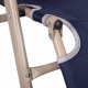 Garden Beach Deck Chair Folding Chair Sunbed with Headrest, Dark Blue