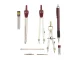 Geometry Set with Compass, 9 Pieces, Burgundy