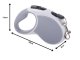 Automatic dog leash 5m, strong up to 15kg, with lock, grey