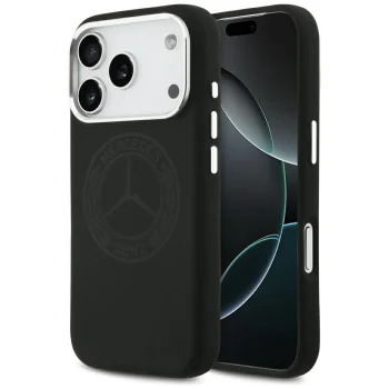 Mercedes Silicone Vintage Logo MagSafe Case for iPhone 17 Pro, Black