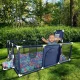 Nicekids Baby Playpen with Basketball Hoop and Goals, 235x129 cm, Navy Blue