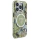 Guess Glitter Flowers Triangle Buttons MagSafe Phone Case Cover iPhone 16 Pro Max green