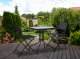 Square Garden Table 80x80 cm with Tempered Glass Top and Parasol Hole MultiGarden