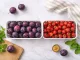 Fridge Organizer with 2 Drainer Baskets Food Storage Container, Clear