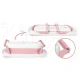 Ricokids RK-282 Foldable Baby Bathtub with Thermometer, White/Pink
