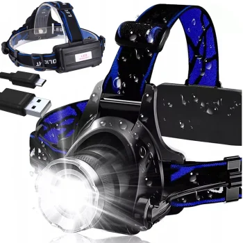 LED T6 Zoom Headlamp with 2 Rechargeable Batteries