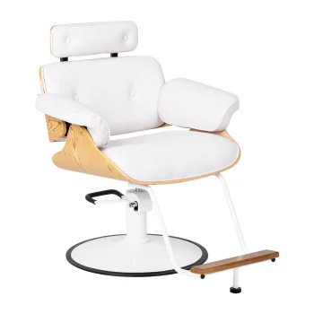 Hairdressing Chair Gabbiano Florencja White with White Base