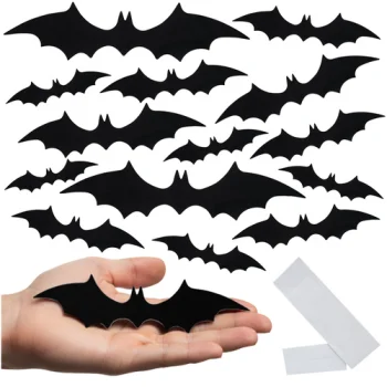 Ruhhy 3D Bat Stickers, 56 pcs, Black