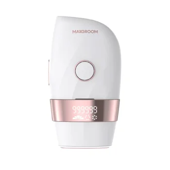 MAXGROOM JD-TM003 IPL Hair Removal Epilator with ICE Cooling, White and Pink