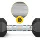 Steel Dumbbell 4FIZJO HEX 12.5 kg, Black