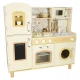 Kids Wooden Play Kitchen with Sound, Light and Water Faucet, 90 cm, Beige