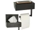 Toilet Paper Holder with Phone Shelf and Wet Wipe Box, Matte Black