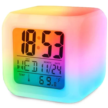 Chameleon LCD Alarm Clock and Thermometer