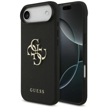 Guess Grained Big 4G & Classic Logo Case for iPhone Air - Black